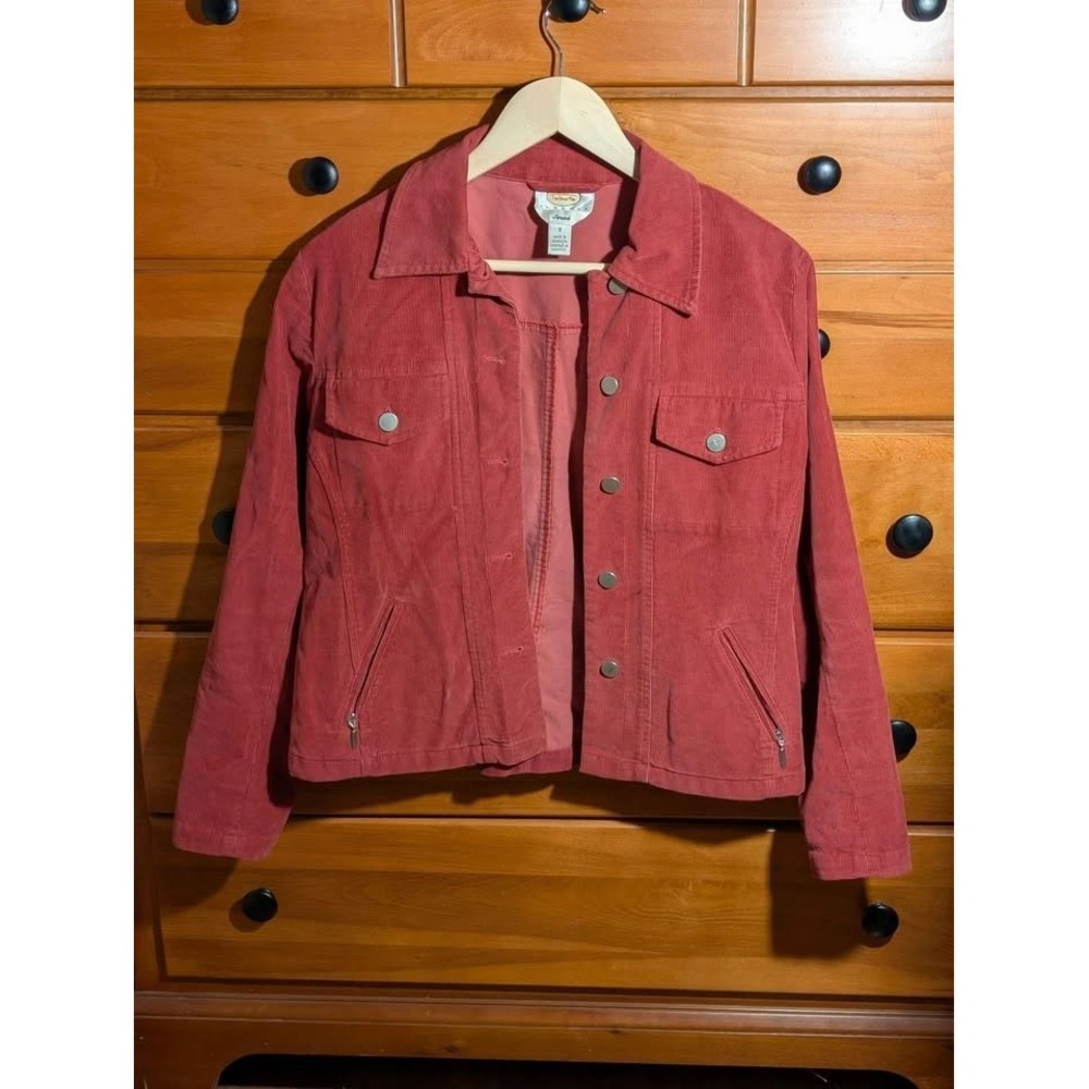 Talbots Petites Mauve Stretch Corduroy Jacket with Button Front size Small